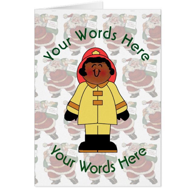 Speelgoed Black Vrouw Firefighter, aangepast kerst (Voorkant)