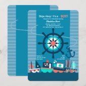 Speelgoed Boats Invitation Kaart (Voorkant / Achterkant)