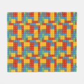 Speelgoed bouwstenen bouwpatroon fleece deken (Voorkant (Horizontaal))