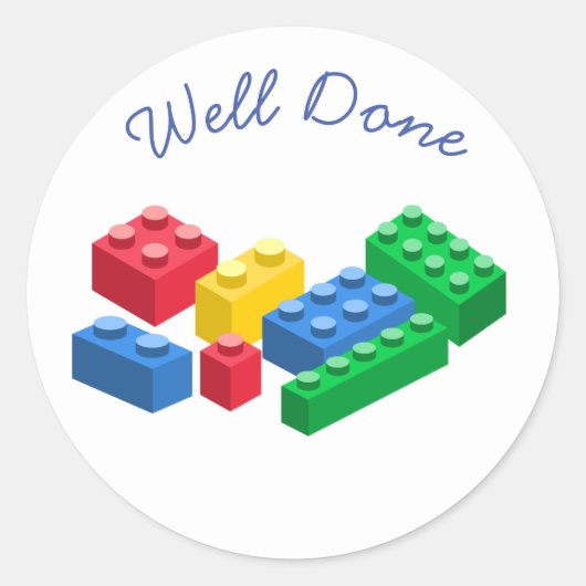 Speelgoed bouwstenen kleurrijke kinderen ronde sticker (Voorkant)