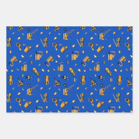 Speelgoed Bouwvoertuigen Inpakpapier Vel (Voorkant 2)