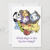 Speelgoed box of goodies uitnodiging (Voorkant)