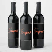 Speelgoed, creatief, cool rood ontwerp van Super Wijn Etiket (Flessen)