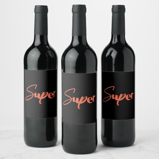 Speelgoed, creatief, cool rood ontwerp van Super Wijn Etiket (Flessen)