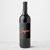 Speelgoed, creatief, cool rood ontwerp van Super Wijn Etiket (Voorkant)