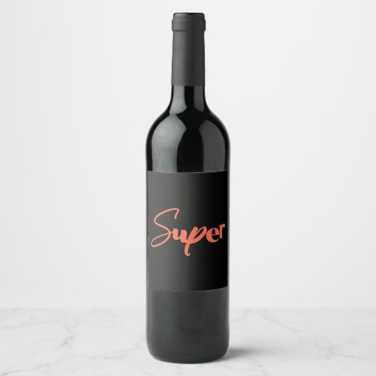 Speelgoed, creatief, cool rood ontwerp van Super Wijn Etiket (Voorkant)