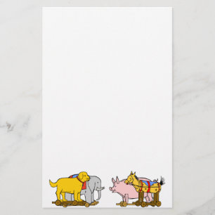  Speelgoed Dog, Horse, Pig, Elephant Stationery Briefpapier