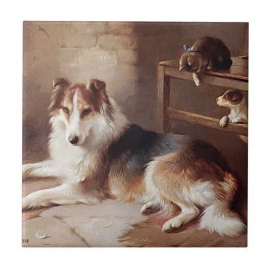 Speelgoed - Dog Kitten - Puppy Tegeltje (Voorkant)