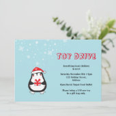 Speelgoed Drive Schattige Santa Penguin Kaart (Staand voorkant)