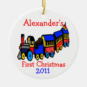 Speelgoed-Eerste Kerstmis-personaliseer het Keramisch Ornament