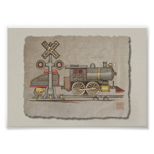 Speelgoed elektrische trein foto afdruk (Voorkant)