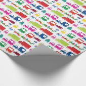 Speelgoed en busontwerp cadeaupapier (Hoek)