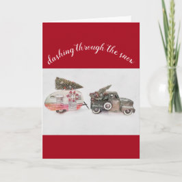 speelgoed- en reiswagen kerstvakantie kaart