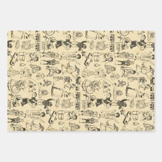  speelgoed en spelende kinderen patroon inpakpapier vel (Voorkant 3)