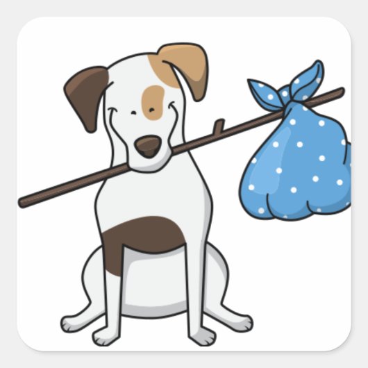 speelgoed fox shier hobo cartoon vierkante sticker (Voorkant)