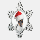 Speelgoed Fox Terrier-kerstversiering Tin Sneeuwvlok Ornament (Rechts)