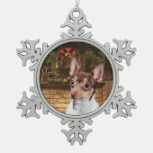 Speelgoed Fox Terrier-kerstversiering Tin Sneeuwvlok Ornament (Voorkant)