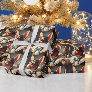  Speelgoed Fox Terrier schilderij Cadeaupapier