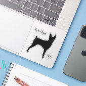Speelgoed Fox Terrier Silhouette Vinyl Sticker (Laptop met iPhone)