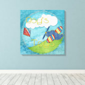 Speelgoed, gemengd media canvas afdruk (Insitu (Houten vloer))