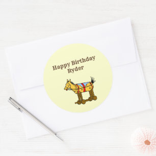 Speelgoed Horse Art Bewerkbaar Western Ronde Sticker