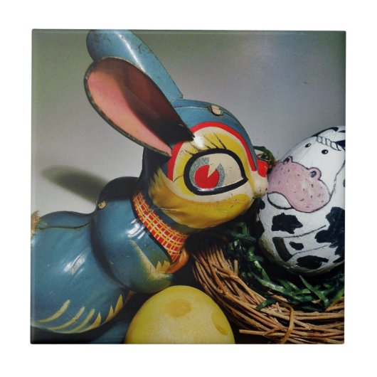 Speelgoed Konijn en koe-ei Tegeltje (Voorkant)