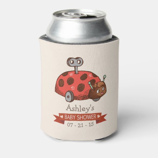 Speelgoed lieveheersbeestje Baby shower Blikjeskoeler (Blikje Achterkant)