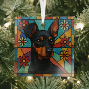 Speelgoed Manchester Terriër Hond "Glas in lood" Glas Ornament