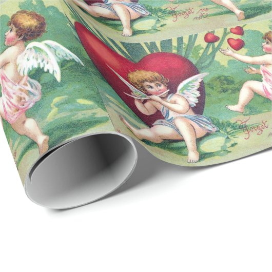 Speelgoed met cupids Retro Cute Valentijn Hearts Cadeaupapier (Rol Hoek)