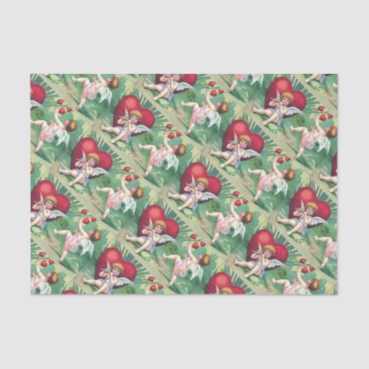 Speelgoed met cupids Retro Cute  Valentijn Hearts Tissuepapier (Voorkant)