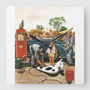 Speelgoed opvliegend strand vierkante klok