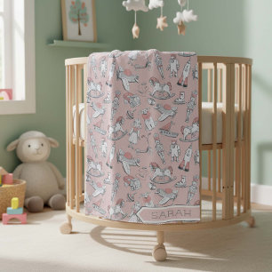 Speelgoed Patroonroze/grijs ID783 Fleece Deken