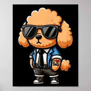 Speelgoed Poedel Ik hou van papa Funny Dog Tattoo Poster