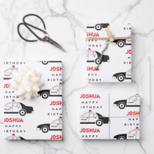 Speelgoed Politieauto Aangepaste naam Kinderen van Inpakpapier Vel