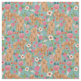 speelgoed poodle abrikozenblauw  bloemmeel stof