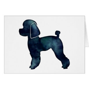 Speelgoed Poodle Black Waterverf Silhouette Card