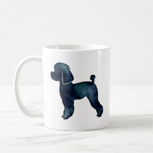 Speelgoed Poodle Black Waterverf Silhouette Koffiemok