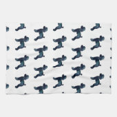 Speelgoed Poodle Black Waterverf Silhouette Theedoek (Horizontaal)