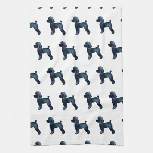 Speelgoed Poodle Black Waterverf Silhouette Theedoek