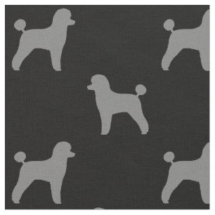 Speelgoed Poodle Dog Silhouettes Pattern Grey and  Stof