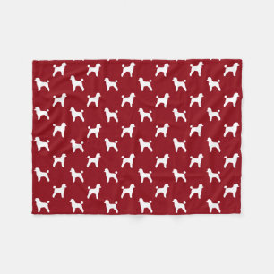 Speelgoed Poodle Dog Silhouettes Pattern Red en Wh Fleece Deken
