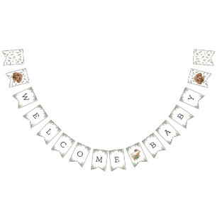 Speelgoed Poodle Greenery Baby shower Puppy Vlaggetjes