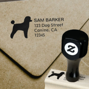 Speelgoed Poodle Hondenras Silhouette Return-adres Rubberstempel