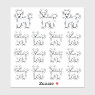 Speelgoed Poodle Schattige Cartoon Honden Sticker