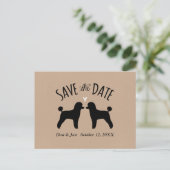 Speelgoed Poodle Silhouetten Bruiloft Save the Dat Aankondigingskaart (Staand voorkant)