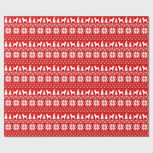 Speelgoed Poodle Silhouettes met kerstvakantiepatr Cadeaupapier (Vlak)