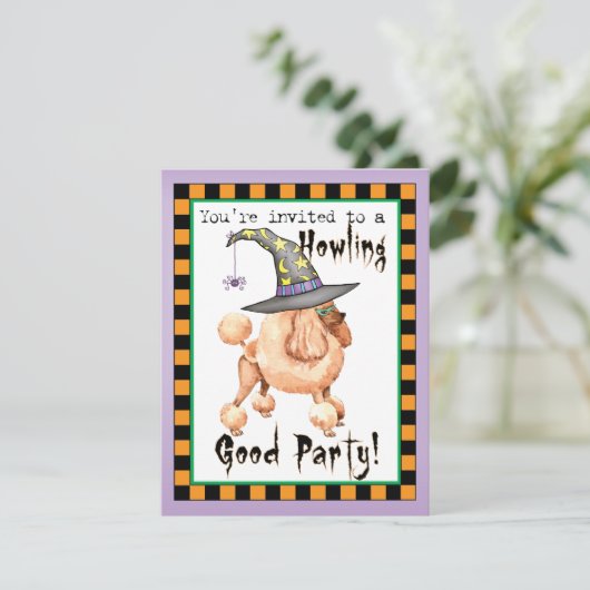 Speelgoed Poodle Witch Uitnodiging (Staand voorkant)