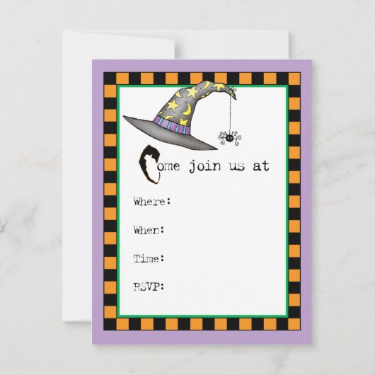 Speelgoed Poodle Witch Uitnodiging (Achterkant)