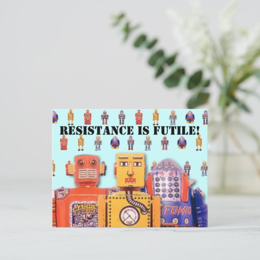 Speelgoed Robot Aangepaste Briefkaarten (Staand voorkant)