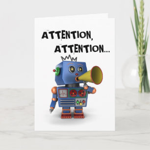 Speelgoed robot gelukkige verjaardagskaart kaart